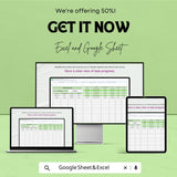 Monitoring Task Sheet Excel & Google Sheets | Task Tracker Template for Status, KPIs, and Goal Progress