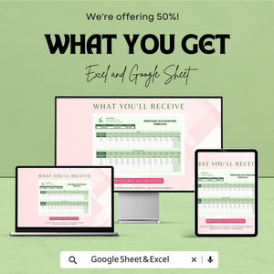 50% Off - Printable Accounting Sheet for Excel and Google Sheets | Monthly Financial Tracker | Income & Expense Template | Budget Planner |
