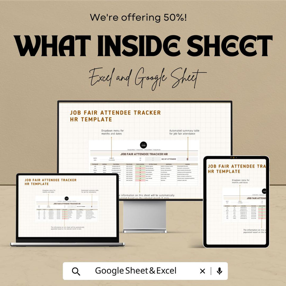 Job Vacancy Tracker HR Sheet | Excel & Google Sheets | Recruitment Dashboard | Hiring Tracker | Editable Template | Instant Download