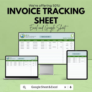 Invoice Tracking Sheet - Easy to Use Invoice Management | Google Sheets, Track Payments & Due Dates, Simple Invoice Tracker