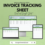 Invoice Tracking Sheet - Easy to Use Invoice Management | Google Sheets, Track Payments & Due Dates, Simple Invoice Tracker