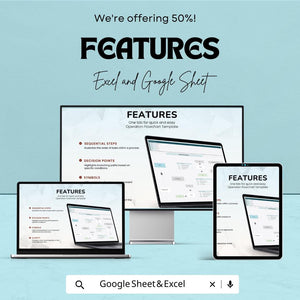 50% Off | Operation Flowchart Sheet Template for Process Mapping | Visualize & Optimize Operations | Excel and Google Sheets