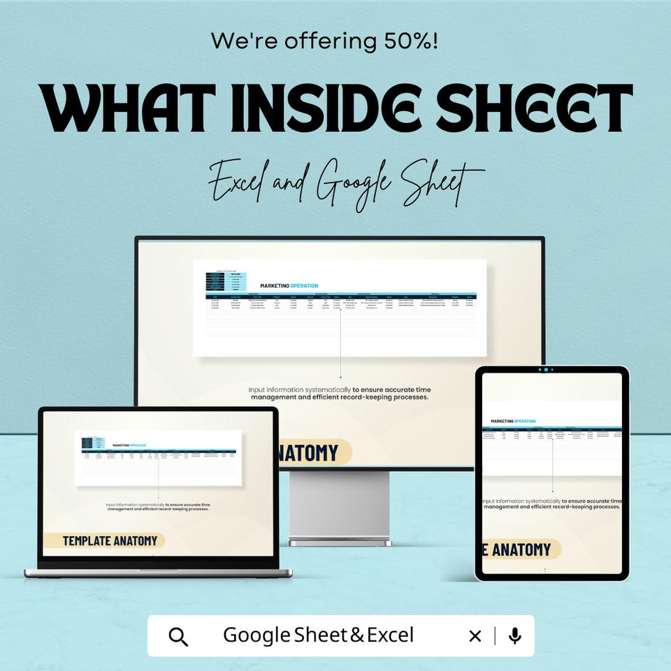 50% Off | Marketing Operation Sheet Template for Excel and Google Sheets | Campaign Planning, Resource Allocation, & Performance Metrics
