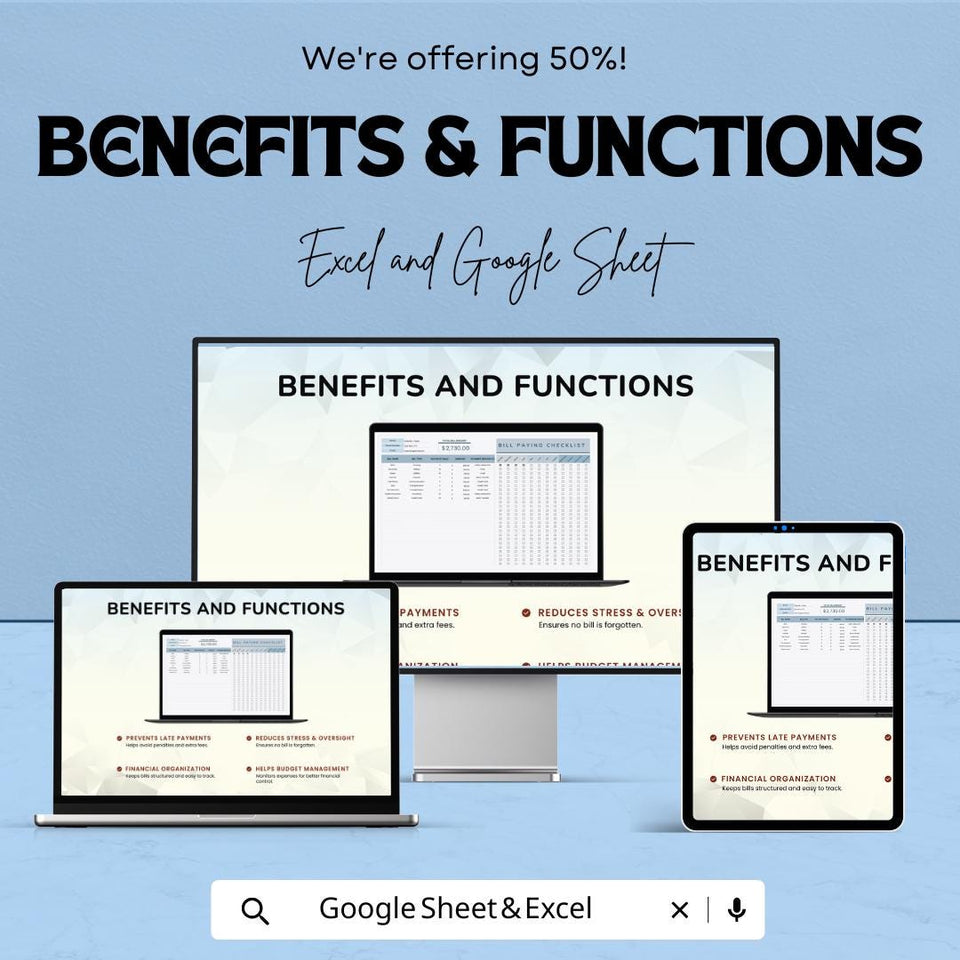 Bill Paying Checklist Template - Google Sheets, Bill Organizer, Payment Tracker, Monthly Bill Checklist, Budgeting Tool, Digital Download