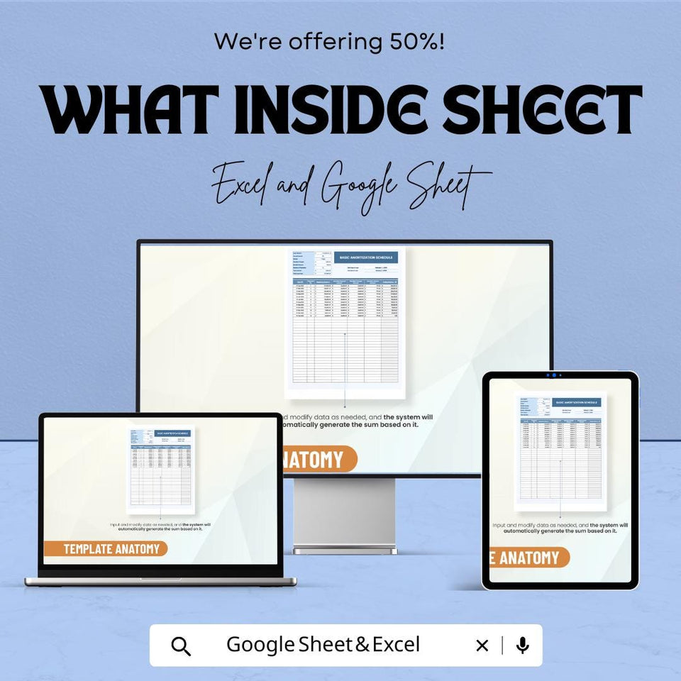 Basic Amortization Schedule Template - Google Sheets, Loan Payment Tracker, Financial Planning, Budgeting Tool, Amortization Calculator,