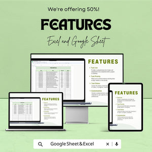 Team Task Sheet Template for Excel and Google Sheets | Task Management & Team Collaboration Tracker | Boost Efficiency | 50% Off!