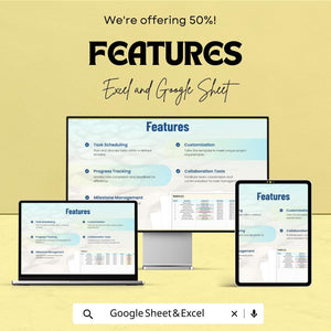 Task Timeline Sheet Template for Excel and Google Sheets | Track Project Deadlines & Milestones | Boost Productivity | 50% Off!