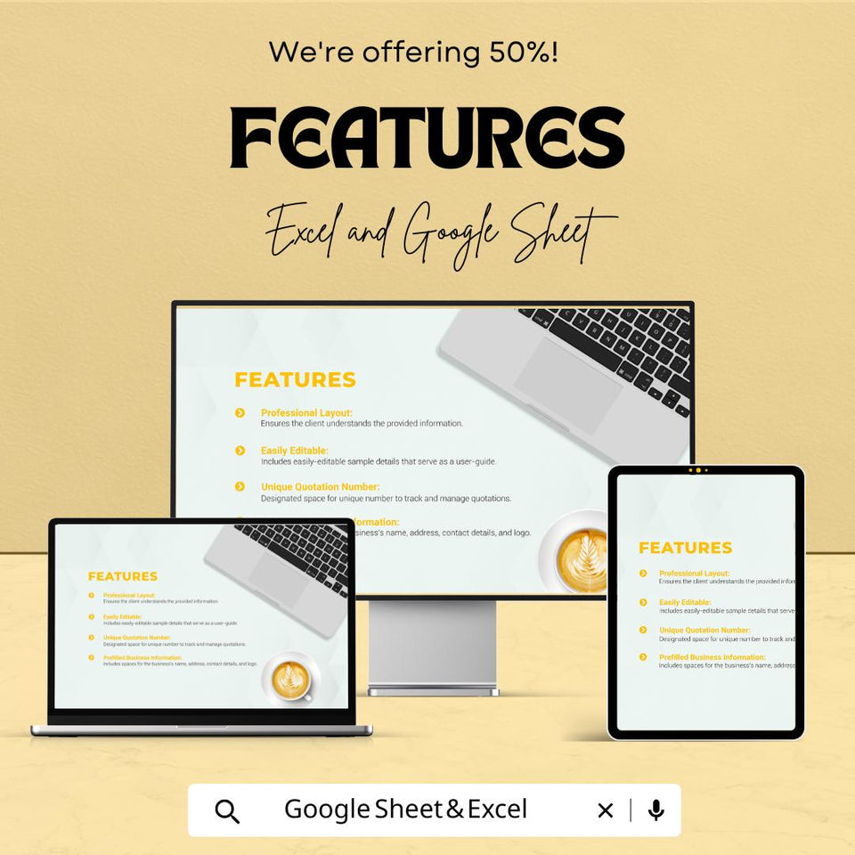 Event Photography Quotation Sheet | Excel & Google Sheets Template | Photography Service Quote | Professional Event Photography Estimate |