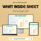 Baby Shower Budget Sheet | Excel & Google Sheets Template | Event Planner Budget Tracker | Printable Baby Shower Organizer