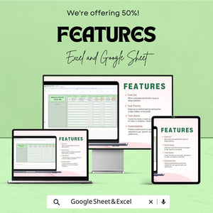 Aesthetic Task Sheet Template for Excel & Google Sheets | Manage Tasks with Style | Editable Task Tracker | 50% Off!