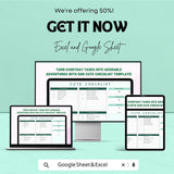 Cute Checklist Sheet | Excel and Google Sheets | Daily Task Planner | Fun & Adorable Checklist Template | Organize Your Day |