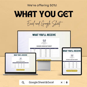 School Sign Out Sheet Template for Excel & Google Sheets | Instant Download | 50% Off | Track Student Departures with Ease
