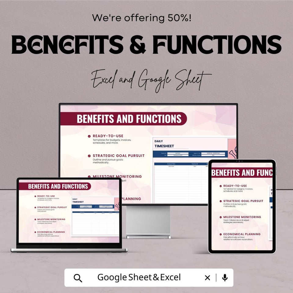 Daily Timesheet Template | Excel & Google Sheets | Employee Time Tracker | Work Hours Log | Instant Download
