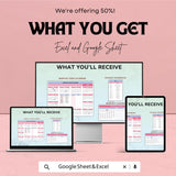 2025 Monthly Calendar Template for Excel & Google Sheets | Instant Download | Yearly Planner | Printable 2025 Calendar | 50% Off