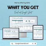 Budget Spreadsheet - Excel  and Google Sheets Template, Personal Finance Tracker, Expense & Income Budget Planner, Instant Download