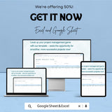 Blank Project Plan Sheet - Excel and Google Sheets, Customizable Project Management Template, Task Tracker & Planner,