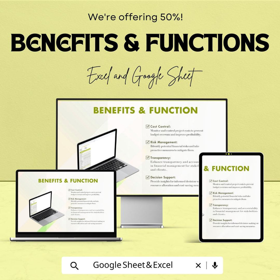 Construction Job Cost Analysis Sheet | Excel & Google Sheet | Track and Manage Project Finances | 50% Off | Instant Download