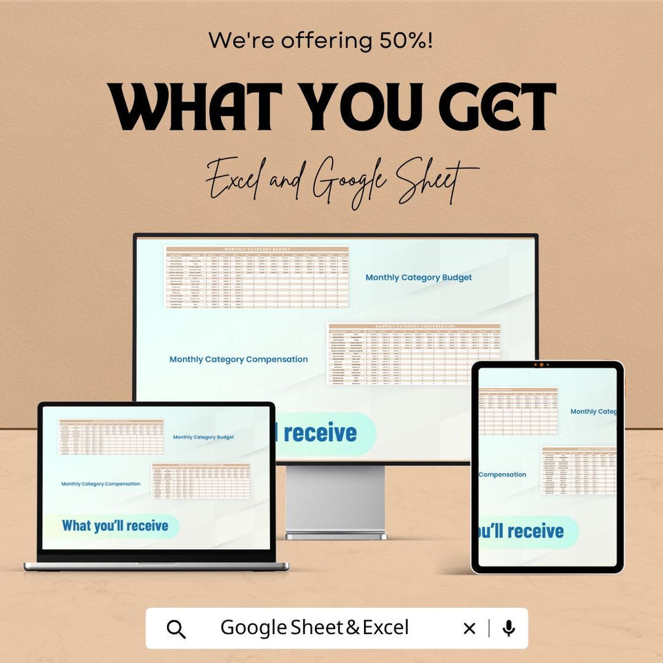 Compensation and Budget Forecasting Model HR Sheet - Excel & Google Sheets Template for HR Financial Planning - 50% Off