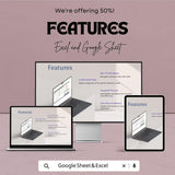 College Budget Sheet - Excel & Google Sheets Template for Managing College Expenses - 50% Off