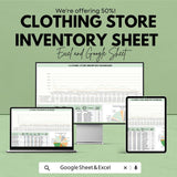 Clothing Store Inventory Sheet | Excel and Google Sheet Template for Stock Management | Inventory Dashboard & Features