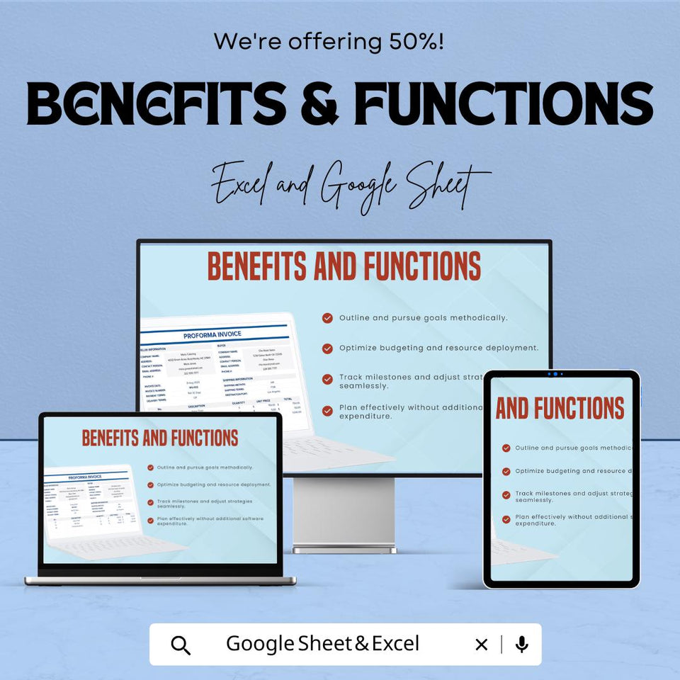 Proforma Invoice Template - Excel & Google Sheets - Professional Invoice Generator - Customizable Invoice Sheet - Business Invoice Template