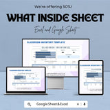 Classroom Inventory Sheet - Excel & Google Sheets | Track Classroom Supplies, Manage Inventory, Resource Organization