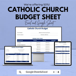 Catholic Church Budget Sheet - Excel and Google Sheets | Tithing Tracker, Ministry Budgeting & Financial Stewardship