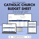 Catholic Church Budget Sheet - Excel and Google Sheets | Tithing Tracker, Ministry Budgeting & Financial Stewardship