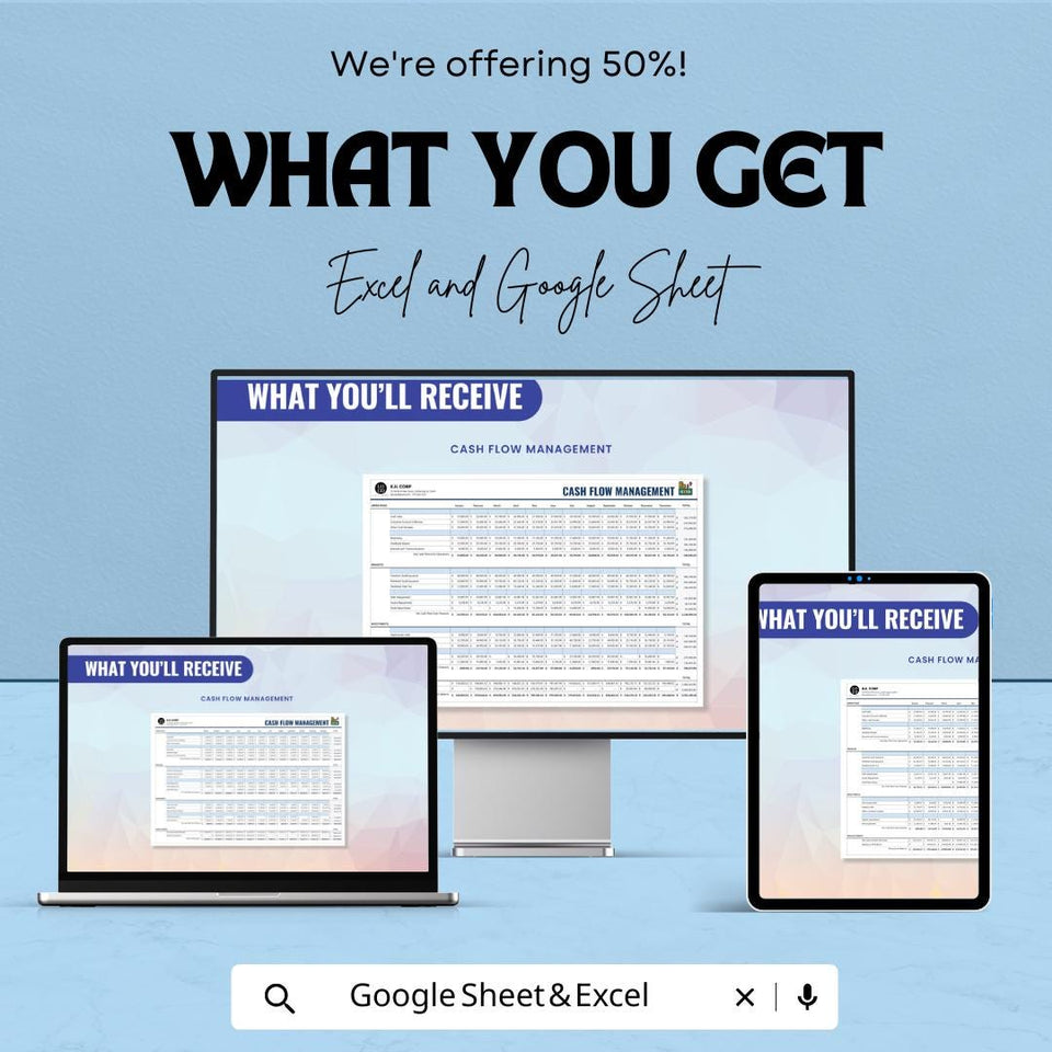 Cash Flow Management Sheet | Excel & Google Sheet | Budgeting Template for Financial Planning | 50% Off | Instant Download