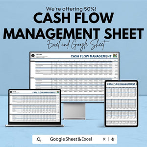 Cash Flow Management Sheet | Excel & Google Sheet | Budgeting Template for Financial Planning | 50% Off | Instant Download