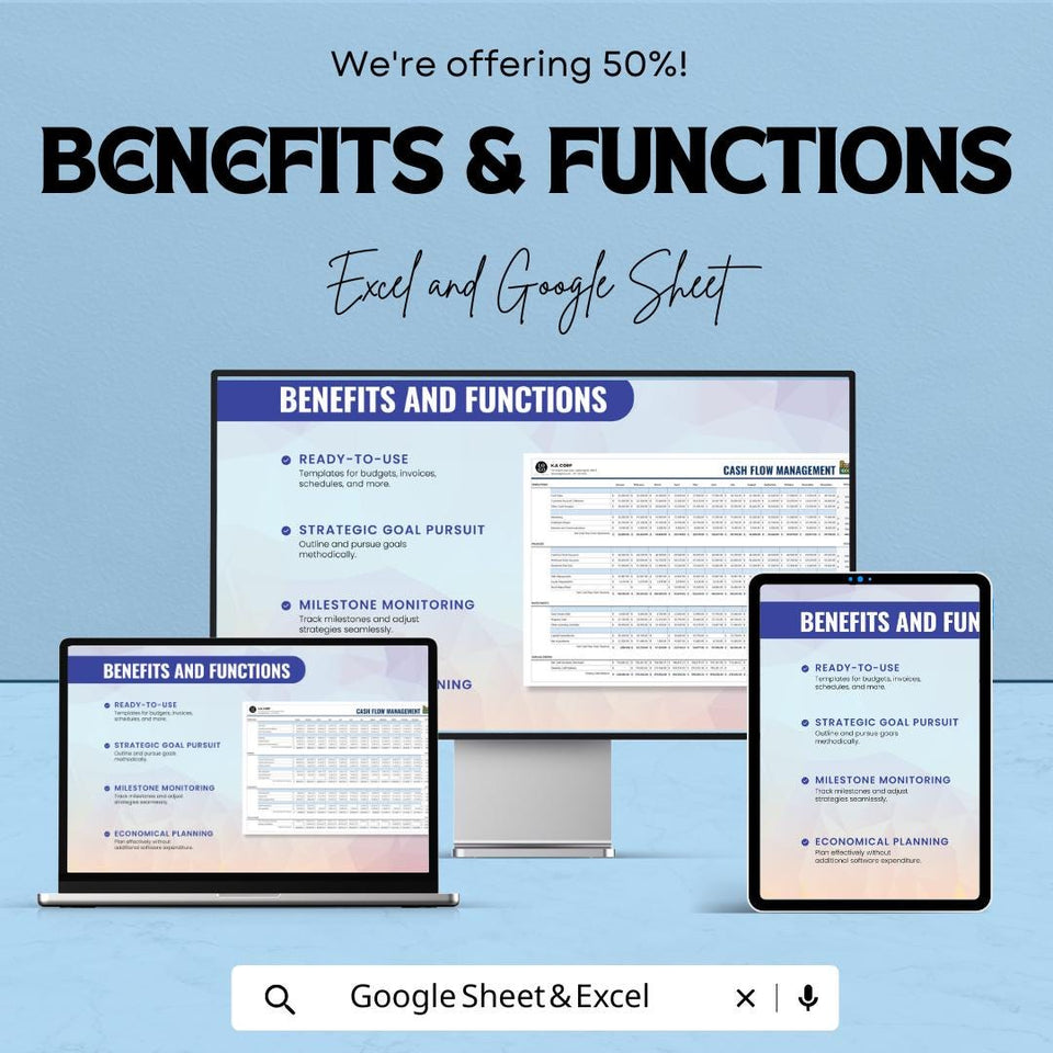 Cash Flow Management Sheet | Excel & Google Sheet | Budgeting Template for Financial Planning | 50% Off | Instant Download