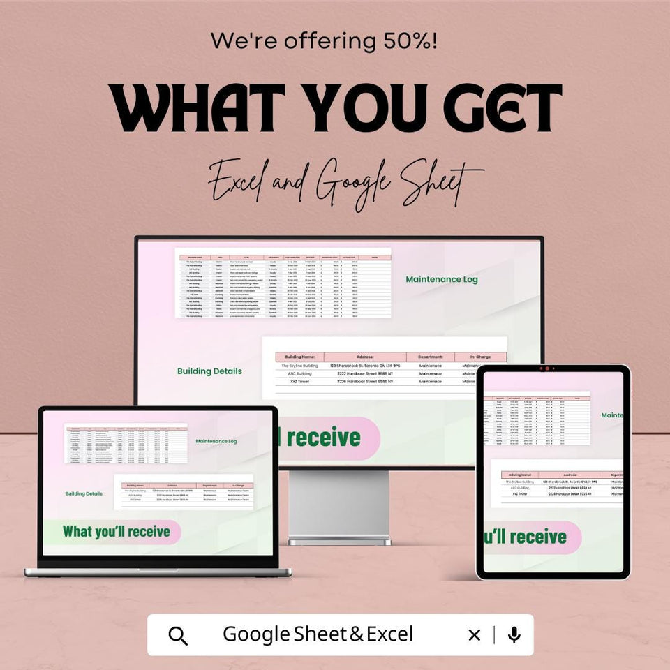 Building Maintenance Schedule Sheet - Excel & Google Sheets Template for Efficient Building Management