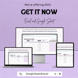 Blank Gantt Chart Sheet for Excel & Google Sheets | Project Timeline Template | Task Planner | Instant Download