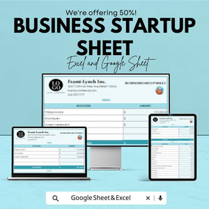 Business Startup Sheet - Excel & Google Sheets Template for Business Planning, Financial Forecasting, and Investor Tracking