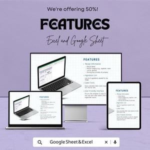 Recipe Cost Calculator Sheet - Excel & Google Sheets Template for Budget-Friendly Recipe Management