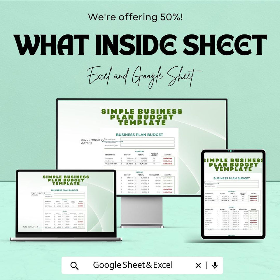 Business Plan Template | Excel & Google Sheets | Comprehensive Business Planning Guide