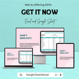 Business Marketing Budget Sheet | Excel & Google Sheets | Expense Tracker | Forecasting | Editable Marketing Budget Template