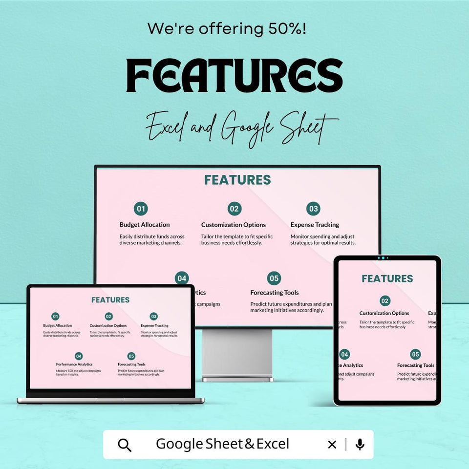 Business Marketing Budget Sheet | Excel & Google Sheets | Expense Tracker | Forecasting | Editable Marketing Budget Template