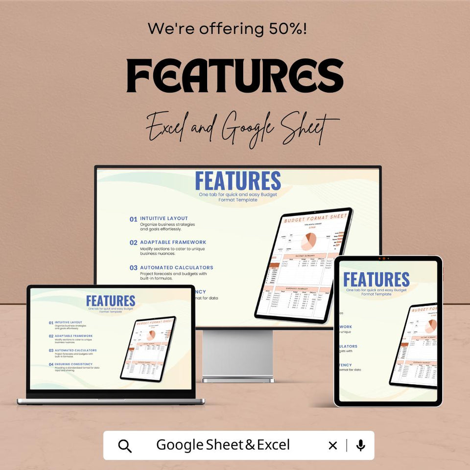Budget Format Sheet | Monthly Budget Tracker | Google Sheet & Excel Template | Expense Tracker Spreadsheet | Financial Planning Tool