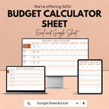 Budget Calculator Sheet for Personal and Family Finances | Excel & Google Sheets Template