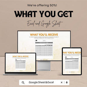 Blank Rental Ledger Sheet | Property Income Tracker | Excel & Google Sheet | Printable Landlord Finance Template | Rental Record Log