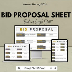 Bid Proposal Template - Excel & Google Sheets | Professional Proposal Generator | Project Bid Template