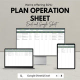 Plan Operation Sheet - Excel & Google Sheets Template for Efficient Planning and Management