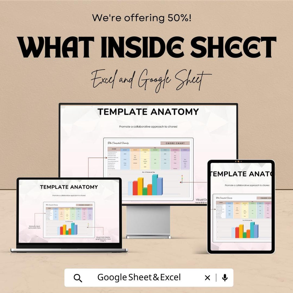 Chore Chart Sheet - Family Task Planner Template in Excel & Google Sheets