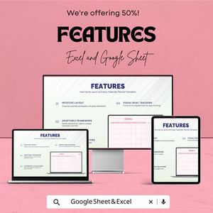 Calendar Planner Sheet - Excel and Google Sheets Template for Easy Monthly Scheduling