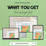 Dynamic Calendar Heat Map Sheet - Excel & Google Sheets Template for Data Analysis and Planning