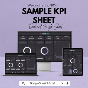 Sample KPI Sheet - Excel & Google Sheet | Performance Metrics Dashboard | Business Goal Tracker | Excel KPI Template