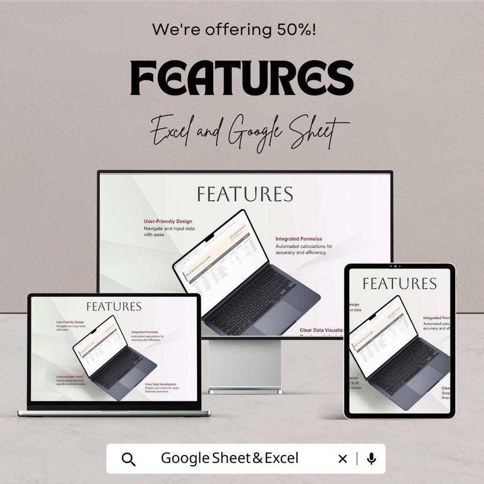 Reconciliation Sheet Template – Editable Excel & Google Sheet | Financial Reconciliation Tracker | Instant Download