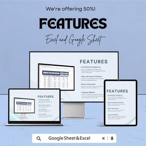 Church Tithe and Offering Sheet - Customizable Excel and Google Sheet Template - Easy-to-Use for Churches & Religious Organizations