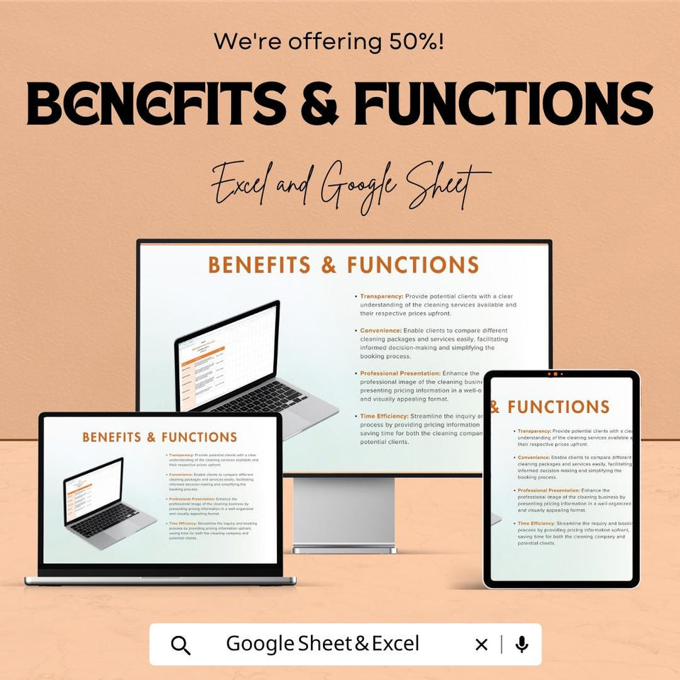 Cleaning Service Price List Template | Google Sheets & Excel | Editable Pricing Sheet | Housekeeping Rate Chart | Instant Download